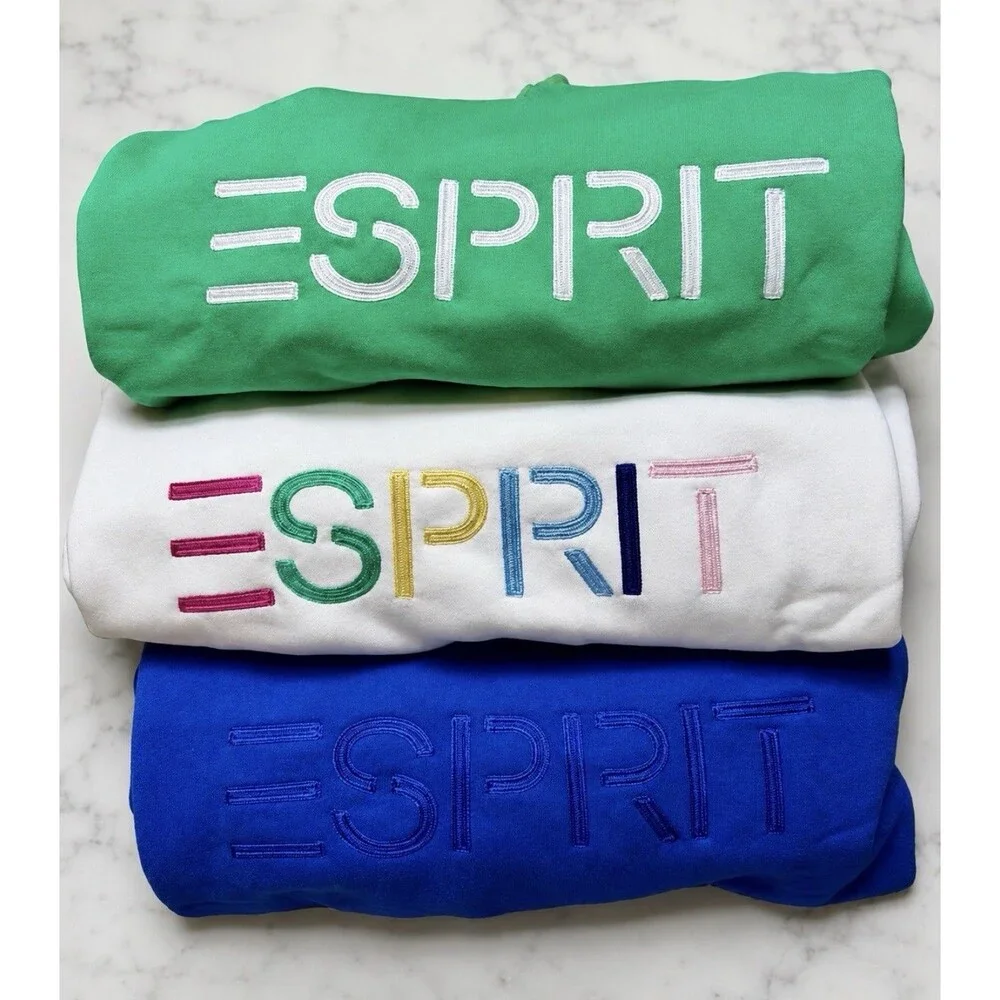 NWT Costco Esprit Women's Logo Crew Neck Pullover Sweatshirt | Set of 3 | Size S - Picture 1 of 13